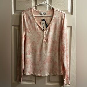 KIKIT~PINK MARBLED BLOUSE~NWT~XL